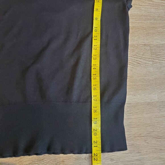 WHBM Black Cropped Top with Criss-Cross Back Detail - Picture 3 of 4